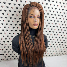 Perruque Lace Front tressée en Box Braids, couleur 30