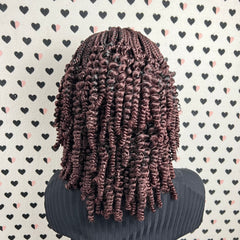 Short Curls Curly Headband Wig Braided Box Braids Wigs For Black Women Color 33