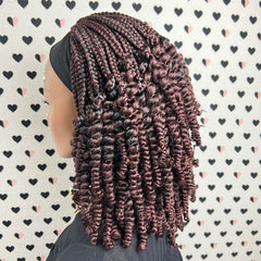 Short Curls Curly Headband Wig Braided Box Braids Wigs For Black Women Color 33