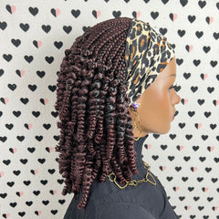 Short Curls Curly Headband Wig Braided Box Braids Wigs For Black Women Color 33