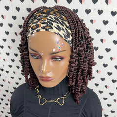 Short Curls Curly Headband Wig Braided Box Braids Wigs For Black Women Color 33