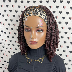 Short Curls Curly Headband Wig Braided Box Braids Wigs For Black Women Color 33