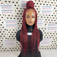 Lace Frontal Box Braids Medium Braid Wig Braided Lace Front Wigs For Black Women