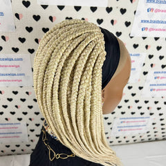 613 Diadema Peluca Caja Trenzas Trenzadas Banda para la cabeza Pelucas para mujeres negras 18 pulgadas