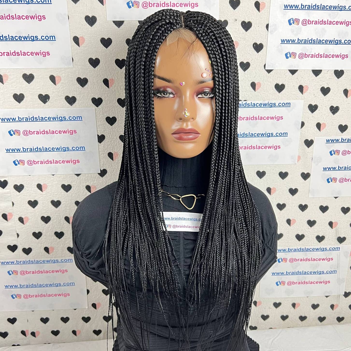 Box Braids Medium Braid Braided Wig Color 1b Black 20 inches
