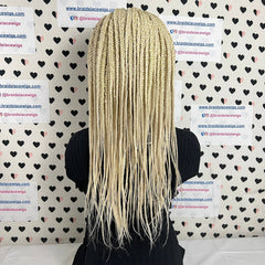 613 Diadema Peluca Caja Trenzas Trenzadas Banda para la cabeza Pelucas para mujeres negras 18 pulgadas