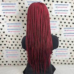 Pelucas delanteras del cordón de la peluca trenzada media de las trenzas de la caja frontal del cordón pelucas trenzadas del frente del cordón para las mujeres negras