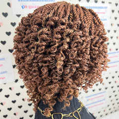 Short Curly Twist Senegalese Twisted Braids Curls Braided Lace Wig Color 30