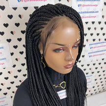 Side Cornrows Wig Box Braids Braided Lace Frontal Full Lace Wigs For Black Women