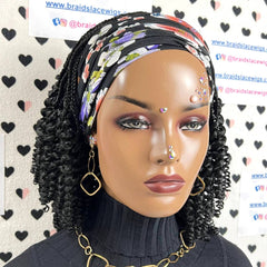 Corto rizos espiral primavera rizo rizado diadema peluca trenzada caja trenzas pelucas