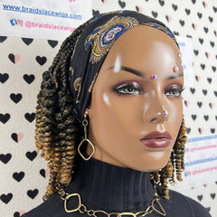 Curly Headband Wig Short Curls Spring Curls Box Braids Ombre Braided Wigs