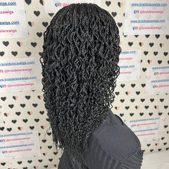 Wavy Curls Lace Closure Box Braid Curly Braids Braided Lace Closure Frontal Wig