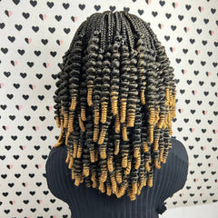 Corto rizos espiral primavera rizo rizado diadema peluca trenzada caja trenzas pelucas