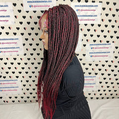 Ready To Ship Braided Wig Lace Frontal Box Braids Lace Front Wig 24 Inches