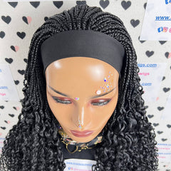 Ondulado Rizos Espiral Primavera Rizo Rizado Trenzado Diadema Peluca Medias Trenzas Pelucas Negro