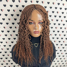 Lace Closure Box Braid Wavy Curls Braids Braided Lace Front Frontal Curly Wig