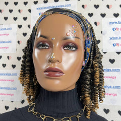 Curly Headband Wig Short Curls Spring Curls Box Braids Ombre Braided Wigs