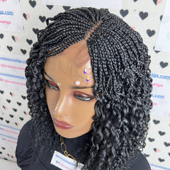 Peluca trenzada rizada del cierre del cordón de las trenzas de la media caja de los rizos ondulados para las mujeres negras