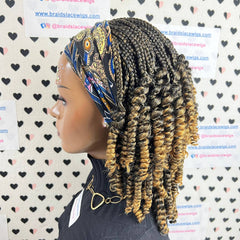 Curly Headband Wig Short Curls Spring Curls Box Braids Ombre Braided Wigs