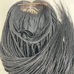 Small Box Braids Lace Closure Handmade Braided Wig For Black Women 24 Inches