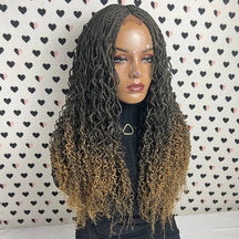 Ready To Ship 2x6 Lace Frontal Wavy Curls Small Braids Curly Box Braid Braided Wig