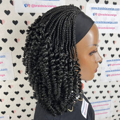 Corto rizos espiral primavera rizo rizado diadema peluca trenzada caja trenzas pelucas