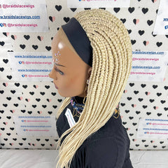 613 Diadema Peluca Caja Trenzas Trenzadas Banda para la cabeza Pelucas para mujeres negras 18 pulgadas