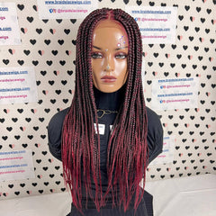 Braided Lace Wig Big Braids 13x4 Lace Frontal Ombre Box Braid Lace Frontal Wig