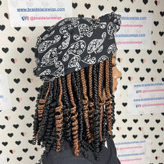 Peluca y bufanda, caja rizada corta, trenzas, diadema, pelucas trenzadas para mujeres negras