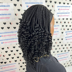 Caja corta trenzas rizos diadema rizada peluca trenzada banda para la cabeza pelucas para mujeres negras