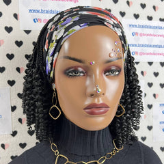 Corto rizos espiral primavera rizo rizado diadema peluca trenzada caja trenzas pelucas