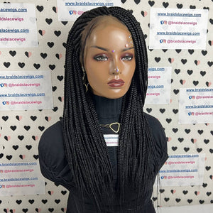 Side Cornrows Wig Box Braids Braided Lace Frontal Full Lace Wigs For Black Women
