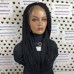 Pelucas llenas del cordón frontal del cordón trenzado de las trenzas de la caja de la peluca de las trenzas laterales para las mujeres negras