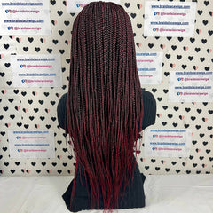 Ready To Ship Braided Wig Lace Frontal Box Braids Lace Front Wig 24 Inches