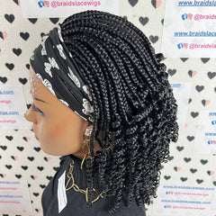 Caja corta trenzas rizos diadema rizada peluca trenzada banda para la cabeza pelucas para mujeres negras