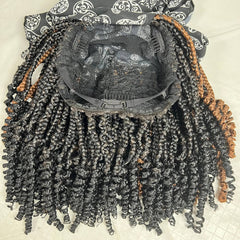 Peluca y bufanda, caja rizada corta, trenzas, diadema, pelucas trenzadas para mujeres negras