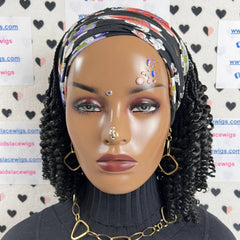 Corto rizos espiral primavera rizo rizado diadema peluca trenzada caja trenzas pelucas