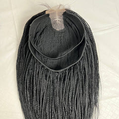 Tiny Small Braids Short Feathers Box Braided Lace Closure Wigs For Black Women