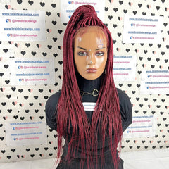 Lace Frontal Box Braids Medium Braid Wig Braided Lace Front Wigs For Black Women