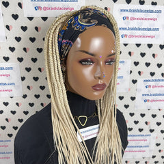 613 Diadema Peluca Caja Trenzas Trenzadas Banda para la cabeza Pelucas para mujeres negras 18 pulgadas