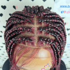 Ready To Ship Braided Wig Lace Frontal Box Braids Lace Front Wig 24 Inches