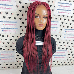Lace Frontal Box Braids Medium Braid Wig Braided Lace Front Wigs For Black Women