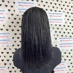 Tiny Small Braids Short Feathers Box Braided Lace Closure Wigs For Black Women