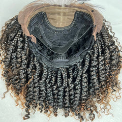 Caja de rizos cortos trenza diosa Boho trenzas desordenadas pelucas con pelo sintético rizado
