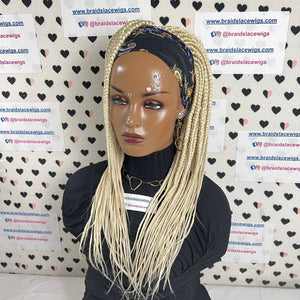 613 Headband Wig Box Braids Braided Head band Wigs For Black Women 18 Inches