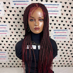 Ready To Ship Braided Wig Lace Frontal Box Braids Lace Front Wig 24 Inches
