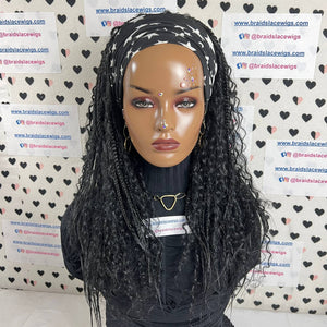 Goddess Box Trenzas Onduladas Rizos Trenzados Diadema Pelucas Con Pelo Rizado Sintético