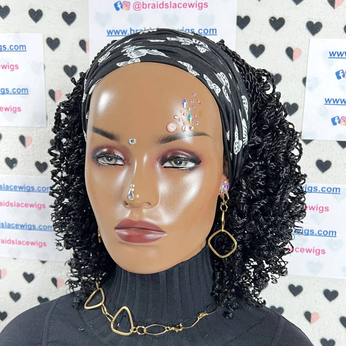 Senegalese Small Twist Braids Short Curls Curly Headband Wigs Braided Head Band