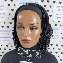 Caja corta trenzas rizos diadema rizada peluca trenzada banda para la cabeza pelucas para mujeres negras