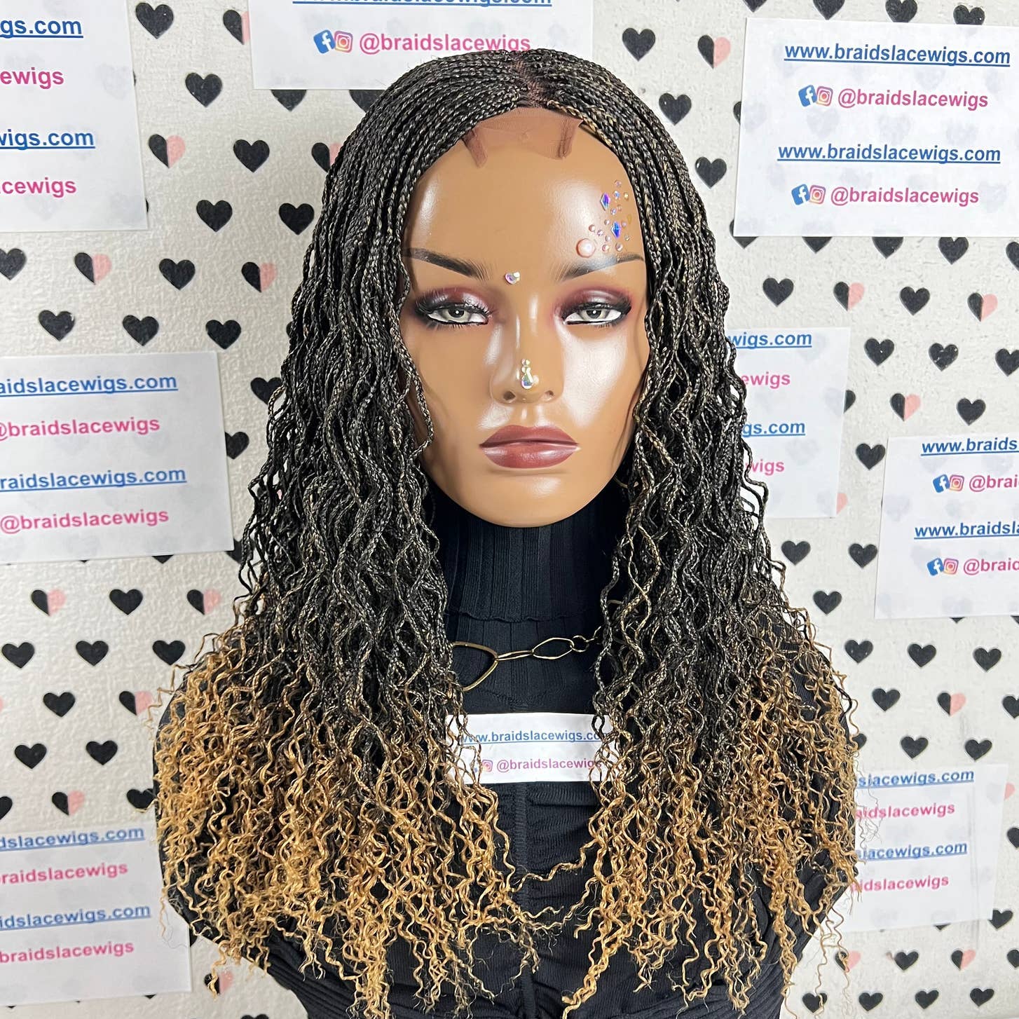 Peluca de encaje trenzado Pelucas trenzadas pequeñas Trenzas de caja de diosa Peluca delantera de encaje con rizos ondulados